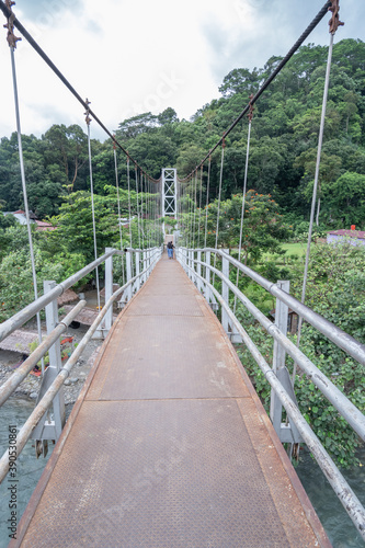 steel rope suspension bridge in the tourist destination