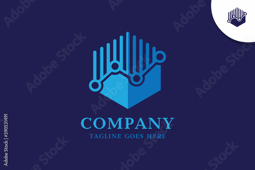 Hexagon finance logo template - a simple design for your finance company