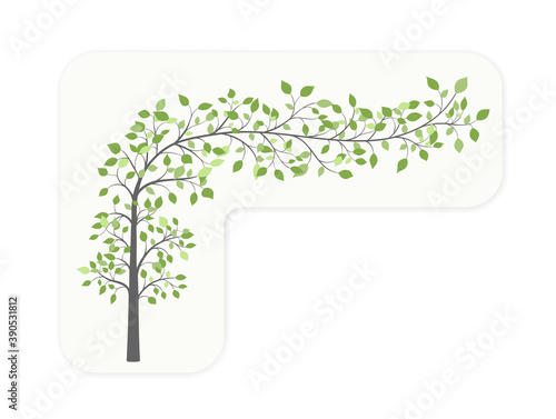 Imitation of a tree drawing on a flat surface