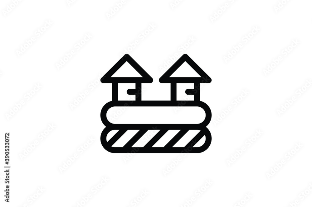 Playground Outline Icon - Building Playground Outline Icon - Building