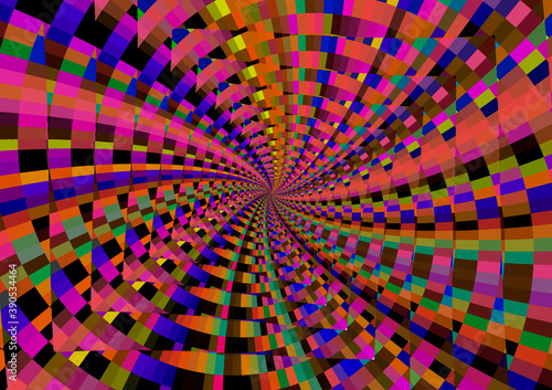 espiral pixelado multicolor