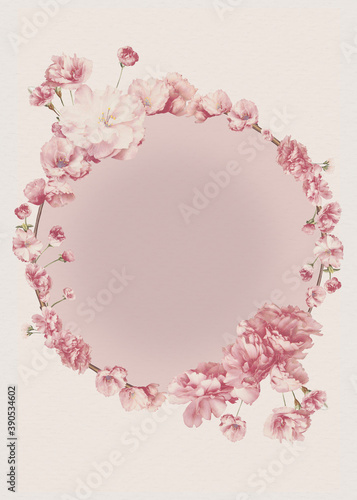 Blank pink floral frame design