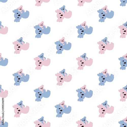 Fototapeta Naklejka Na Ścianę i Meble -  Koala Family Time Vector Cartoon Seamless Pattern