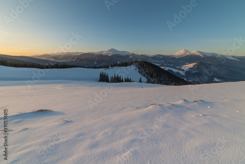 Photography Snowy winter in the Ukrainian Carpathians and picturesque mountain houses