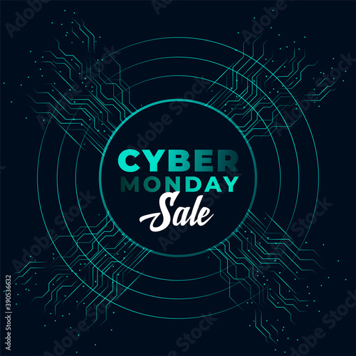 Stylish cyber monday sale modern technology background