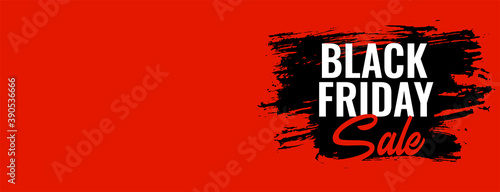 Black friday sale orange wide banner with text space
