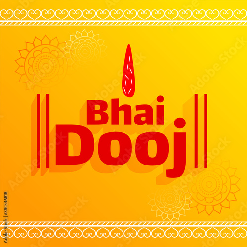 Bhai dooj tika celebration yellow background design