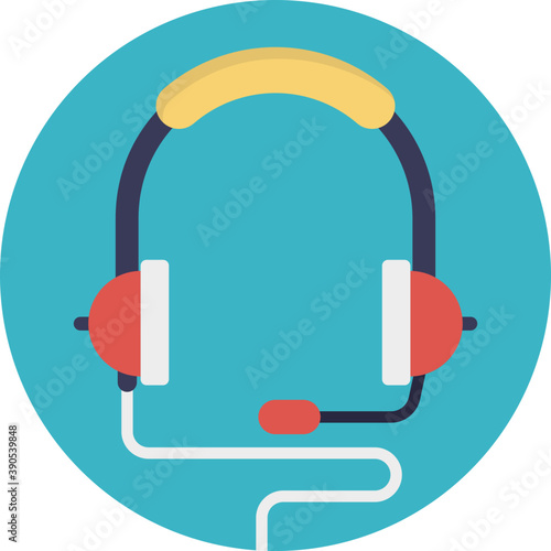 
A headphone with microphone symbolic of audio device
