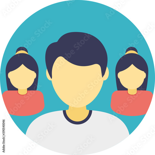 
Flat icon design of a male avatar
