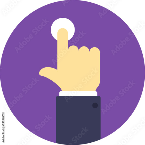 
A finger touch representing interactivity flat icon design
