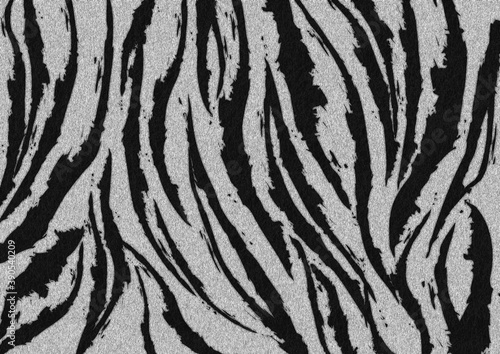 トラ柄 タイガー 背景 模様 テキスタイル イラスト 白黒