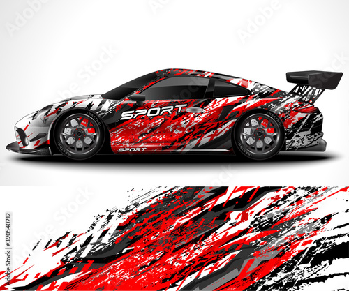Abstract background for racing sport car Wrap design and vehicle livery © graphicartstudio
