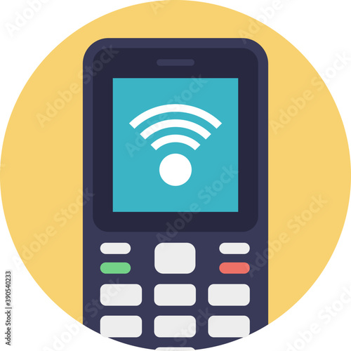 
Smartphone device with wifi signals sign, mobile hotspot
