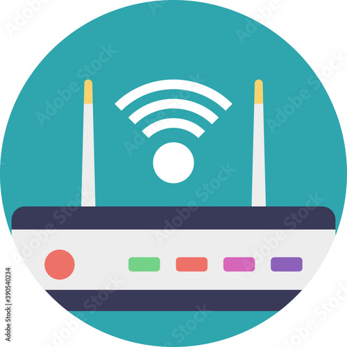 
An access point device with signals, wifi router
