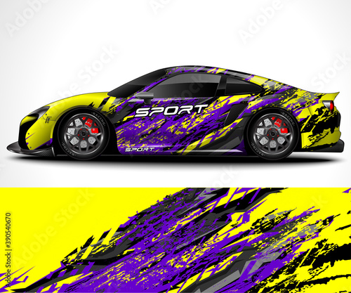 Abstract background for racing sport car Wrap design and vehicle livery