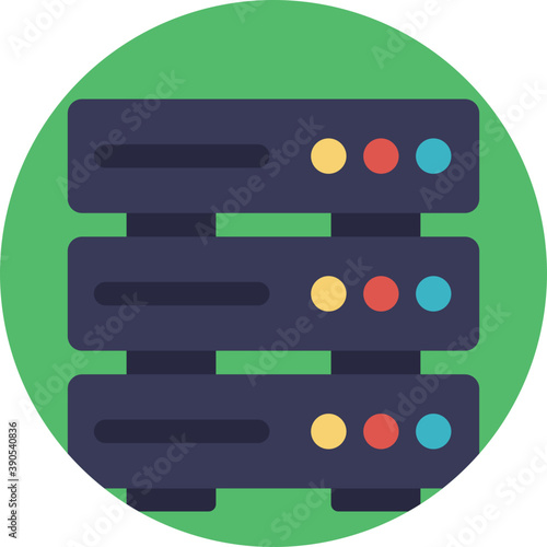 
A graphic image of set of organized data, network server 
