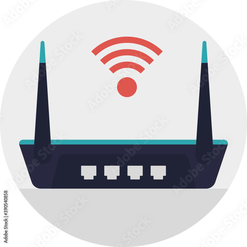 
An access point device with signals, wifi router
