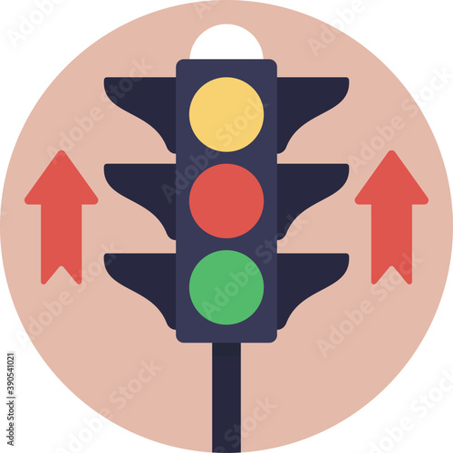 
Traffic lights, road signals hand drawn flat icon

