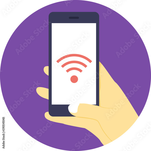 
Mobile with wifi signals, mobile wifi

