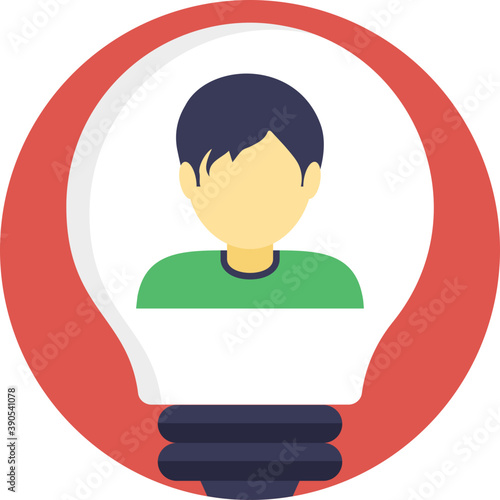 
A person with light bulb head representing mind power
