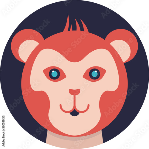 
Monkey, a small to medium-sized primate, behave in a silly or playful way 
