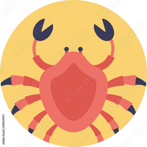 
Crawl crab flat design icon 
