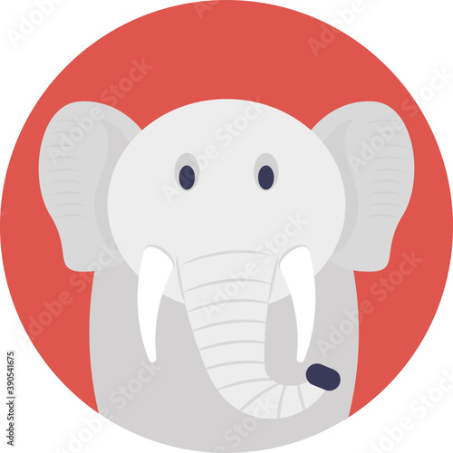 
Elephant, a very large plant-eating mammal with a prehensile trunk, long curved ivory tusks and large ears 
