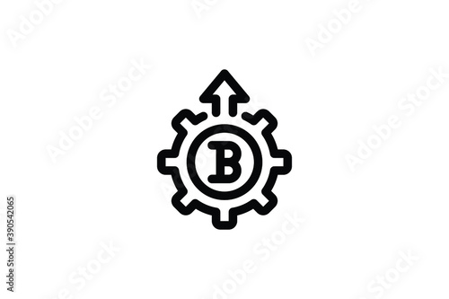 Bitcoin Outline Icon - Setting Bitcoin