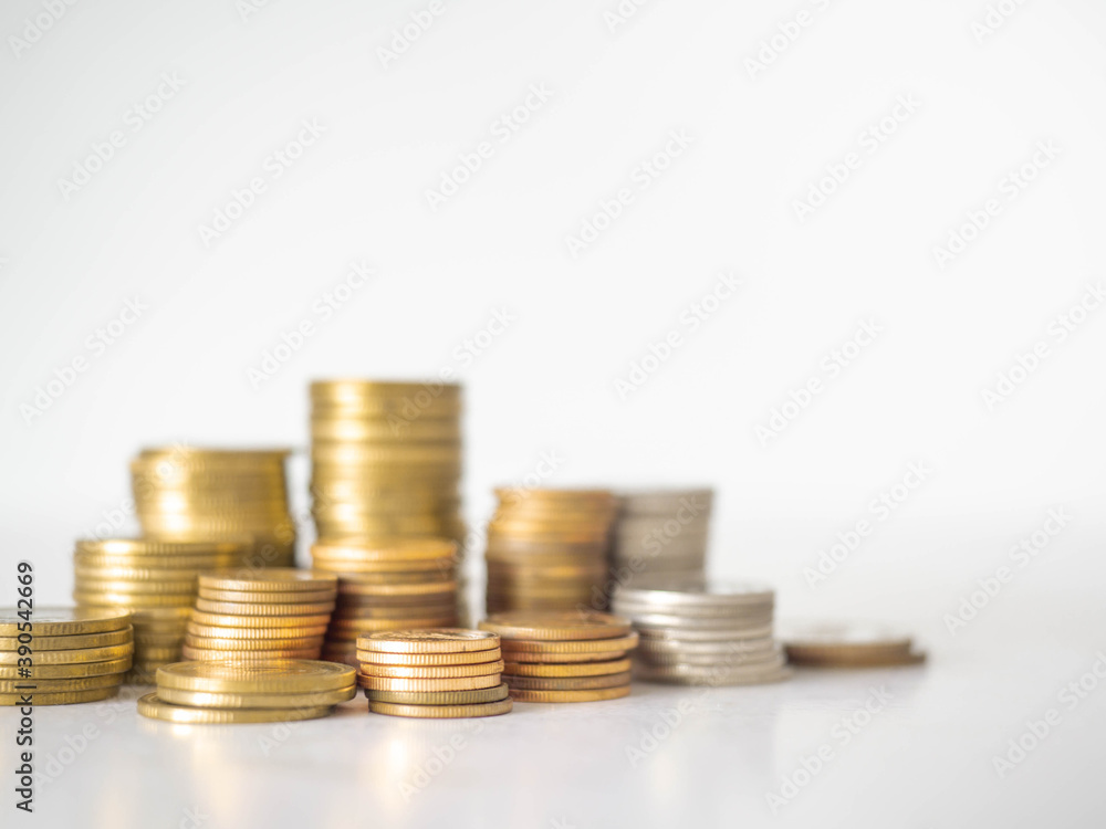 Savings that were piled up in layers White background Savings that were piled up in layers White background