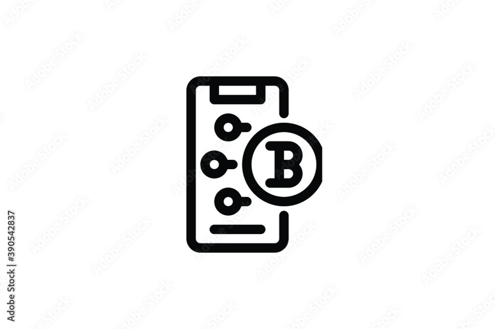 Bitcoin Outline Icon - Mobile Bitcoin Bitcoin Outline Icon - Mobile Bitcoin