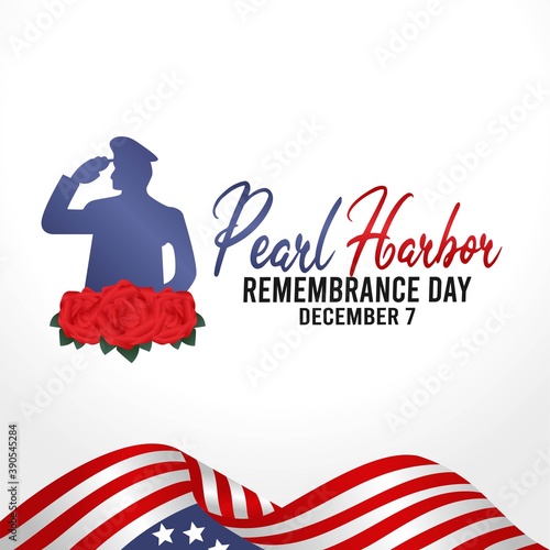 Pearl Harbor Remembrance Day Vector Illustration. Suitable for greeting card poster and banner.