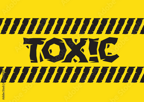 Word toxic in the text isolated against a yellow background.