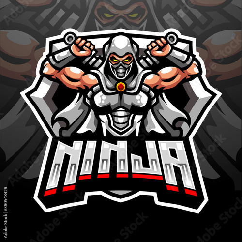 Ninja mascot.  esport logo design
