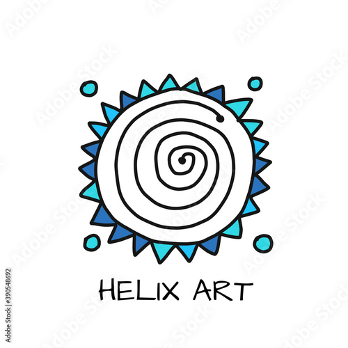 Esoteric energy spiral. Simple icon Isolated on white background