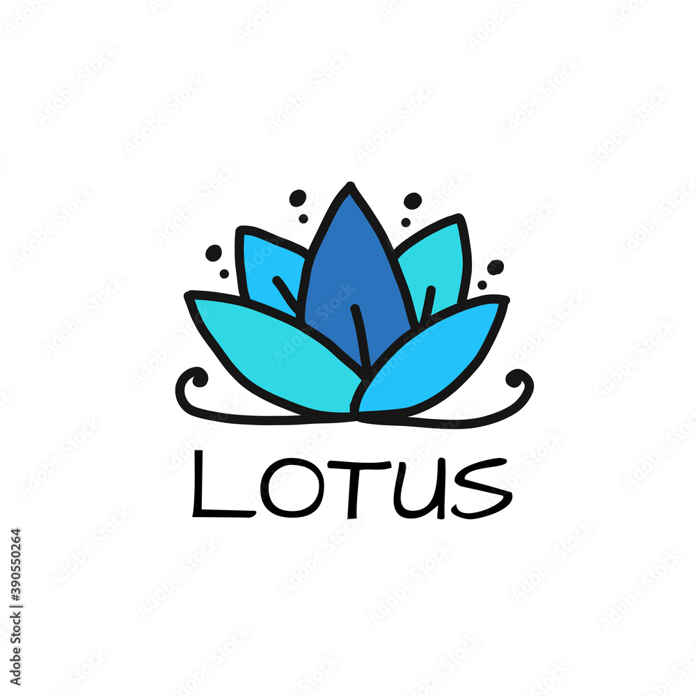Fototapeta premium Lotus Logo, simple sketch for your design