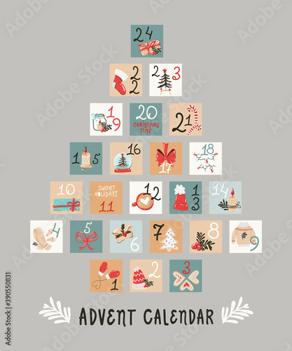 Christmas tree-shaped holiday advent calendar