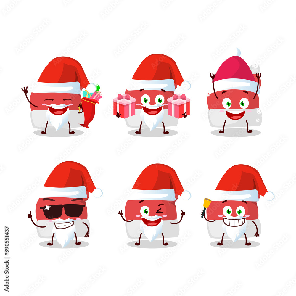 Santa Claus emoticons with red santa hat cartoon character