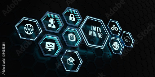 Internet, business, Technology and network concept. Data mining concept