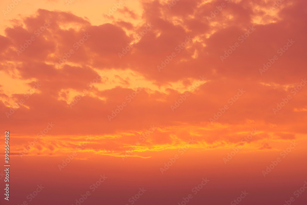 brown and orange  sky and clouds   in sunset view  background