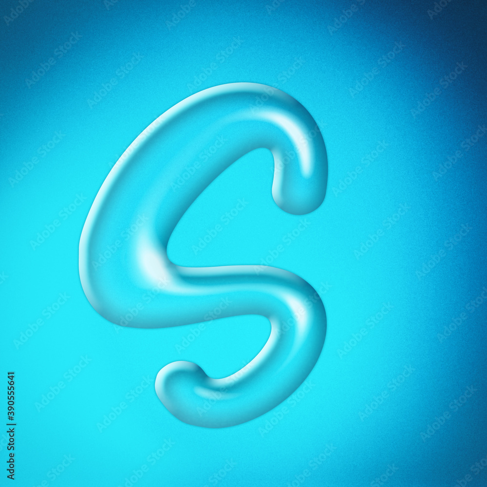 Water letter A alphabet clear water letter. 3D Rendering Water letter A alphabet clear water letter. 3D Rendering
