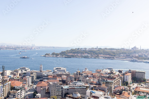 Aerial view of the Bosphorus. Istanbul  Turkey
