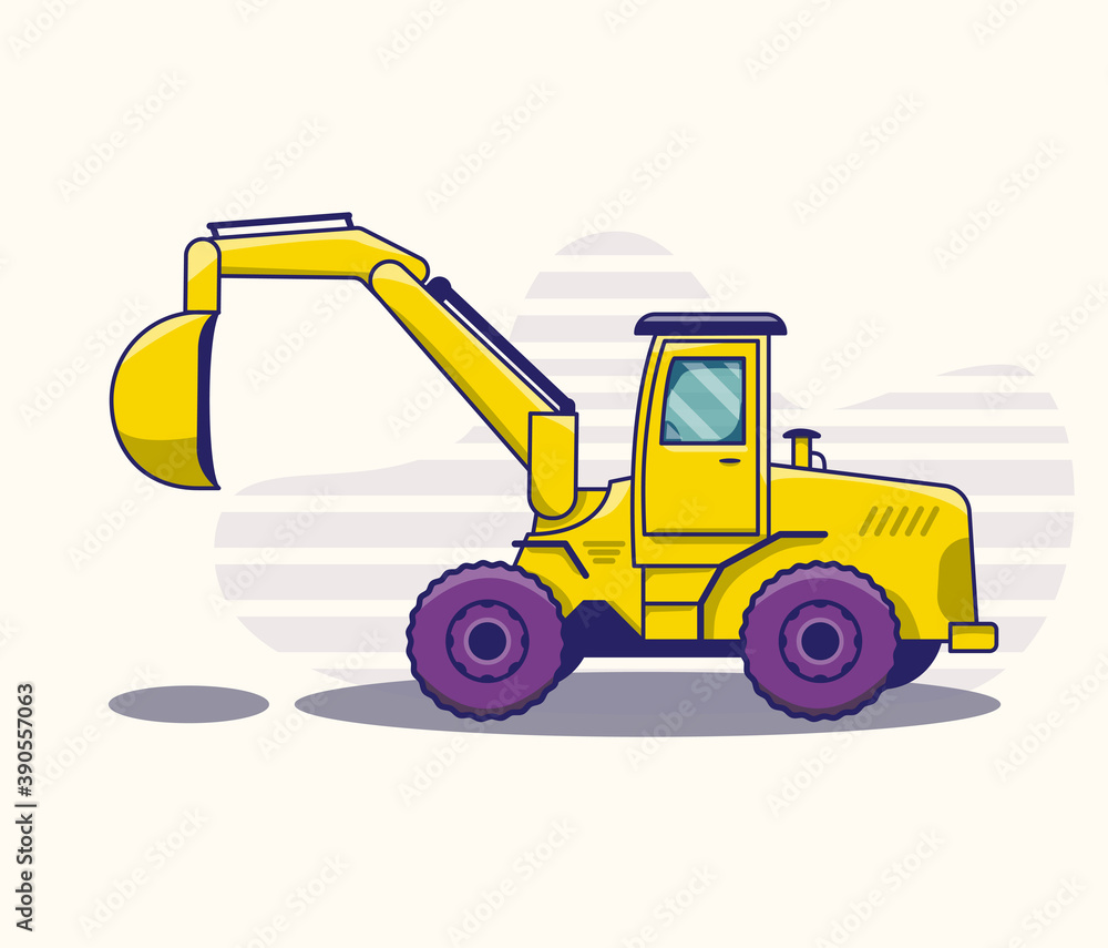 Naklejka premium Illustration Excavator heavy equipment template vector for construction company