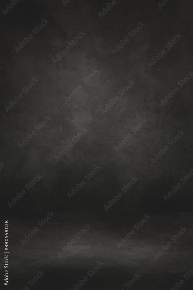 Empty black concrete interior background Empty black concrete interior background