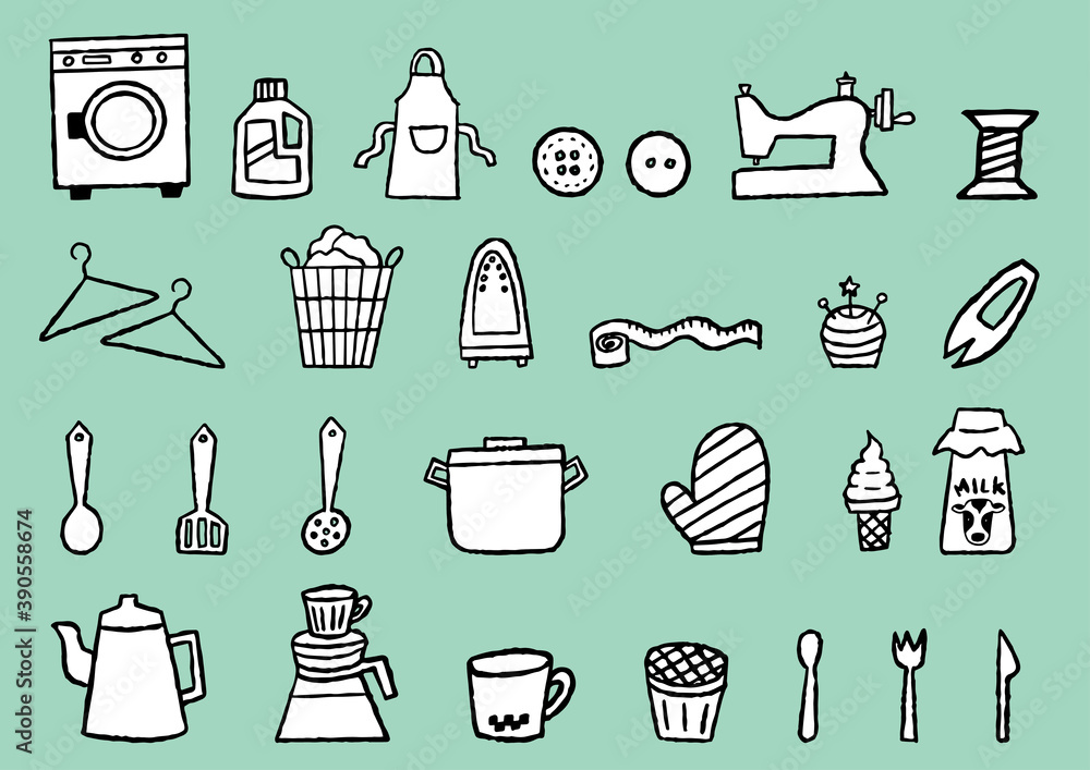 家事道具イラスト Stock Vector Adobe Stock