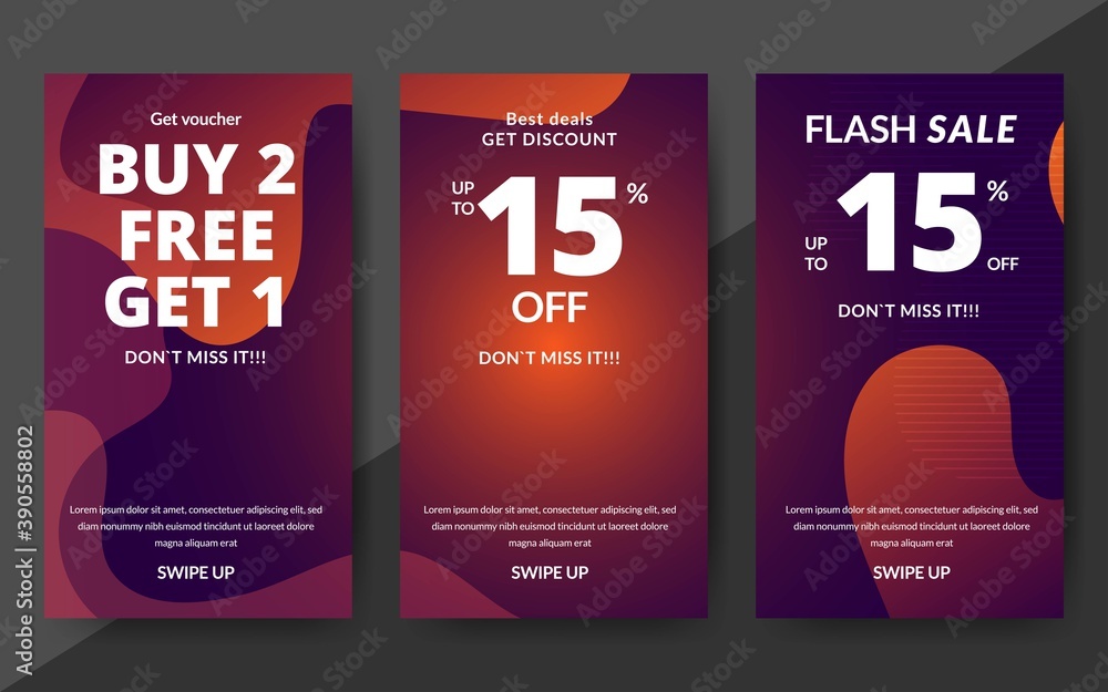Flash sale discount banner template promotion, end of season special offer banner, template design for media promotions and social media promo, vector illustration.