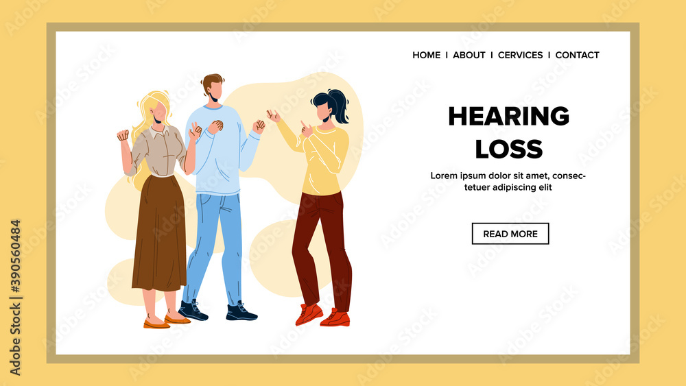 Hearing Loss Problem People Communication Vector Illustration