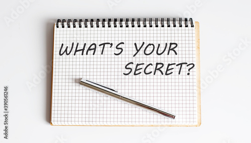 Wallpaper Mural Notebook with pen and Notes about WHAT'S YOUR SECRET Torontodigital.ca