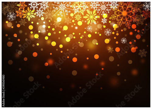 クリスマス_雪の結晶_ブラウン背景