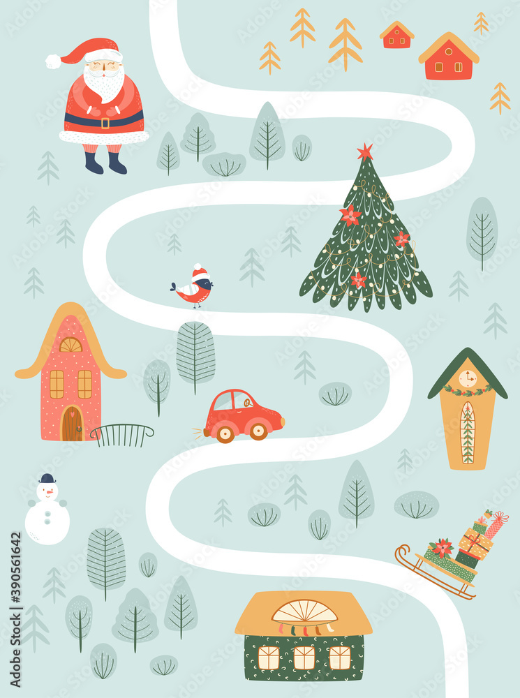 Christmas Map Winter Holidays Road Map Christmas Village House   1000 F 390561642 ELW2RPeX2Hqm7WqgR8piWXWCPeUeBdFg 