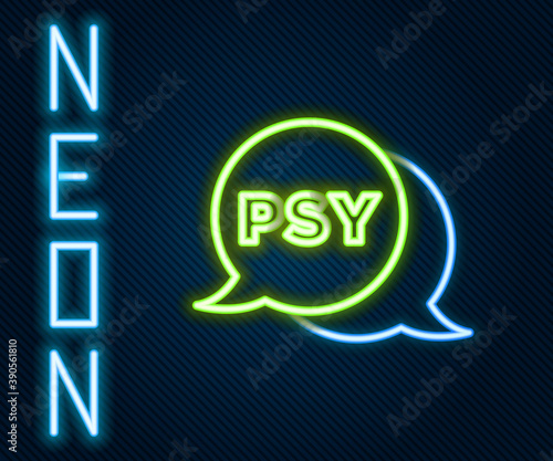 Glowing neon line Psychology icon isolated on black background. Psi symbol. Mental health concept, psychoanalysis analysis and psychotherapy. Colorful outline concept. Vector.